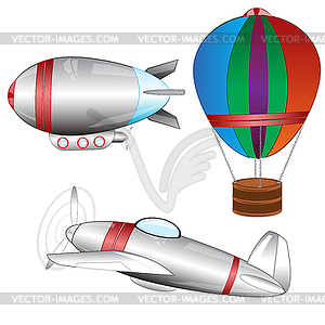 Flying machines - vector clipart