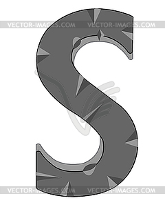 Letter S - white & black vector clipart