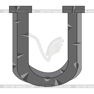 English letter U - vector image