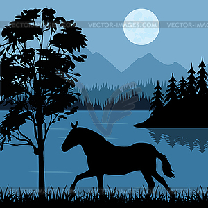 Coast lake - vector clipart