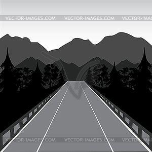 Road in mountain - vector clip art