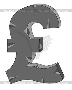 Sign pound sterling of stone - vector EPS clipart