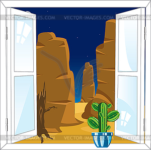 Окно в пустыне - изображение в векторе / векторный клипарт