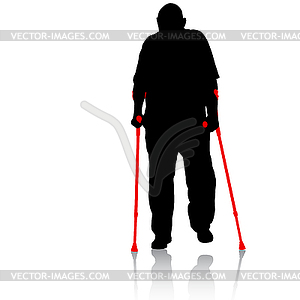 Silhouette of disabled people. illu - vector clip art