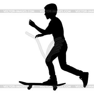 Set of skateboarders silhouette.  - vector image