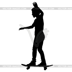 Skateboarders silhouette.  - royalty-free vector image