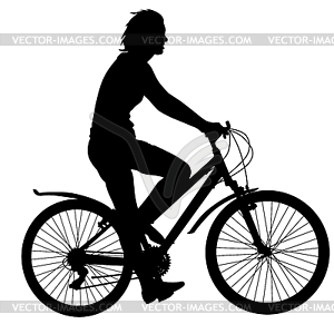 Silhouette of cyclist male.  - vector clipart