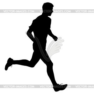 Silhouettes. Runners on sprint, men.  - vector clip art