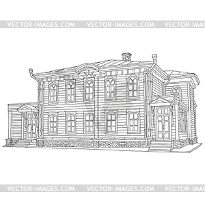 Drawing, sketch of house.  - vector image