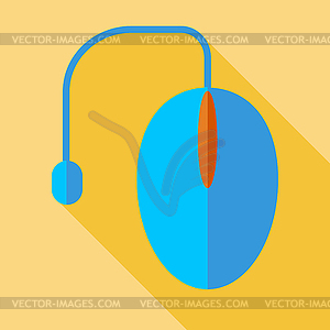 Modern flat design concept icon. Computer mouse. - vector clipart