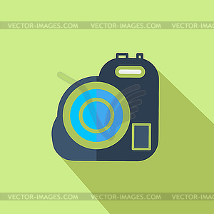 Modern flat design concept icon Video camera. - color vector clipart