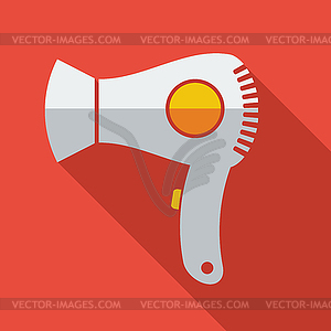 Modern flat design concept icon electric Hair dryer - vector clip art