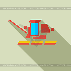 Modern flat design concept icon combine harvester. - vector clip art