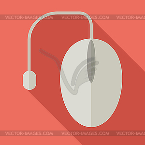 Modern flat design concept icon. Computer mouse. - color vector clipart