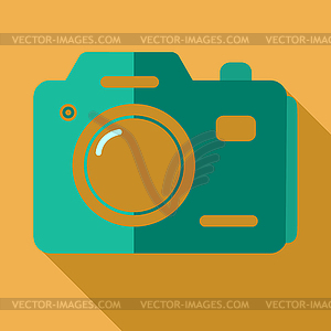 Modern flat design concept icon photo camera. - vector clipart