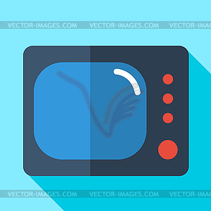 Modern flat design concept icon monitor tv - vector clip art