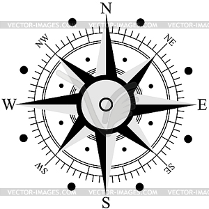 Black wind rose . - vector EPS clipart