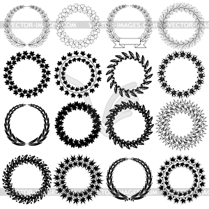 Set black laurel wreath. illustr - vector clip art