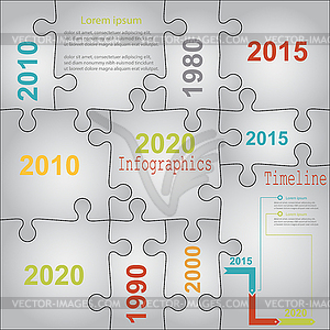 Infographic report templates in puzzle jigsaw - vector clipart