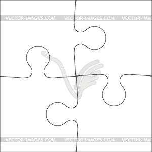 Фон головоломки из четырех частей - иллюстрация в векторном формате