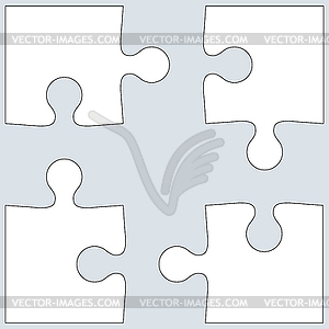 Background jigsaw puzzle. white on gray - vector EPS clipart