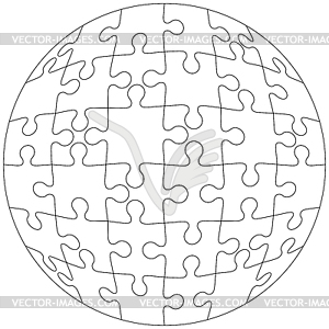 Фон головоломки форма белый шар - изображение в векторе