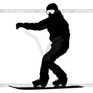 Black silhouette snowboarder. illust - vector clipart / vector image