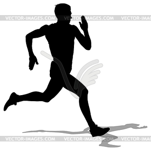 Athlete on running race, silhouettes.  - vector image