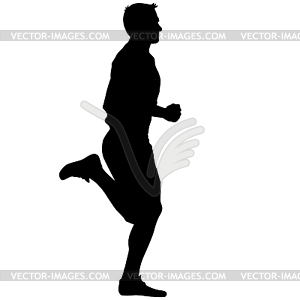 Athlete on running race, silhouettes.  - vector clipart