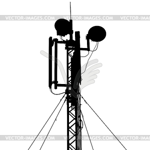 Silhouette mast antenna mobile communications. - vector clipart