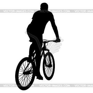 Silhouette of cyclist male.  - vector clipart