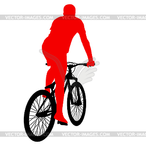 Silhouette of cyclist male.  - vector image