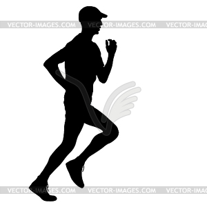 Running black silhouettes.  - vector clipart