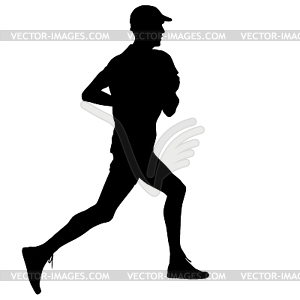 Running black silhouettes.  - vector clip art