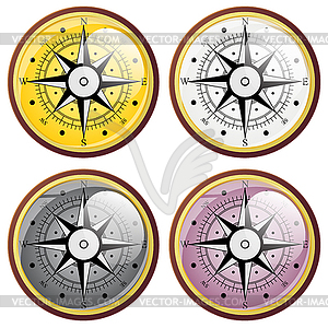 Set Wind rose compass flat symbols.  - vector image