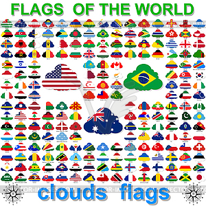 Flags of world and map. illustra - vector clip art