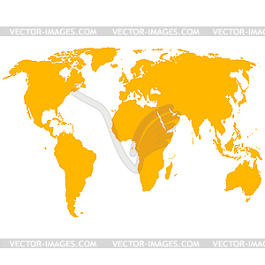 Silhouette World Map.  - vector image