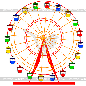 Silhouette atraktsion colorful ferris wheel. - vector image