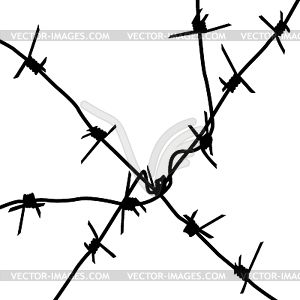 Silhouette barbed wires. illustrati - vector image