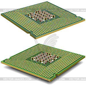 Computer processor microcircuit  - vector clipart