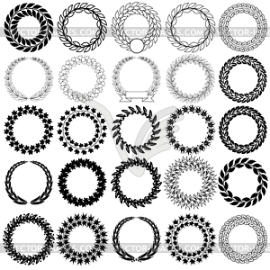 Set black laurel wreath. illustr - vector clipart