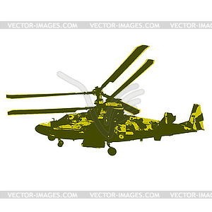 Russian helicopter Ka-52 (alligator).  - vector clipart / vector image