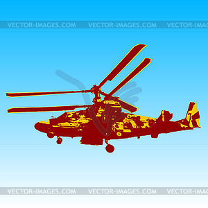 Russian helicopter Ka-52 (alligator).  - vector image