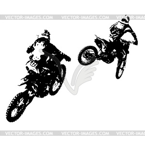 Rider participates motocross championship.  - vector clipart