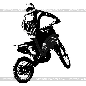 Rider participates motocross championship. Vector illustration.Rider