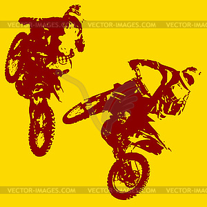 Rider participates motocross championship.  - vector clip art