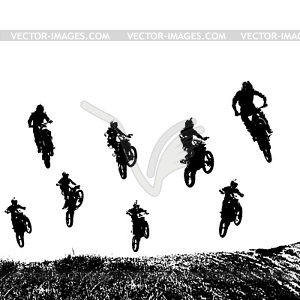 Rider participates motocross championship.  - vector image