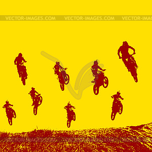 Rider participates motocross championship.  - vector clipart