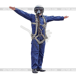 Man dressed pilot.  - vector clipart