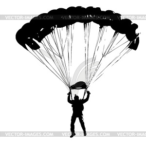 Parachutist Jumper in helmet after jump. illustra - vector clipart